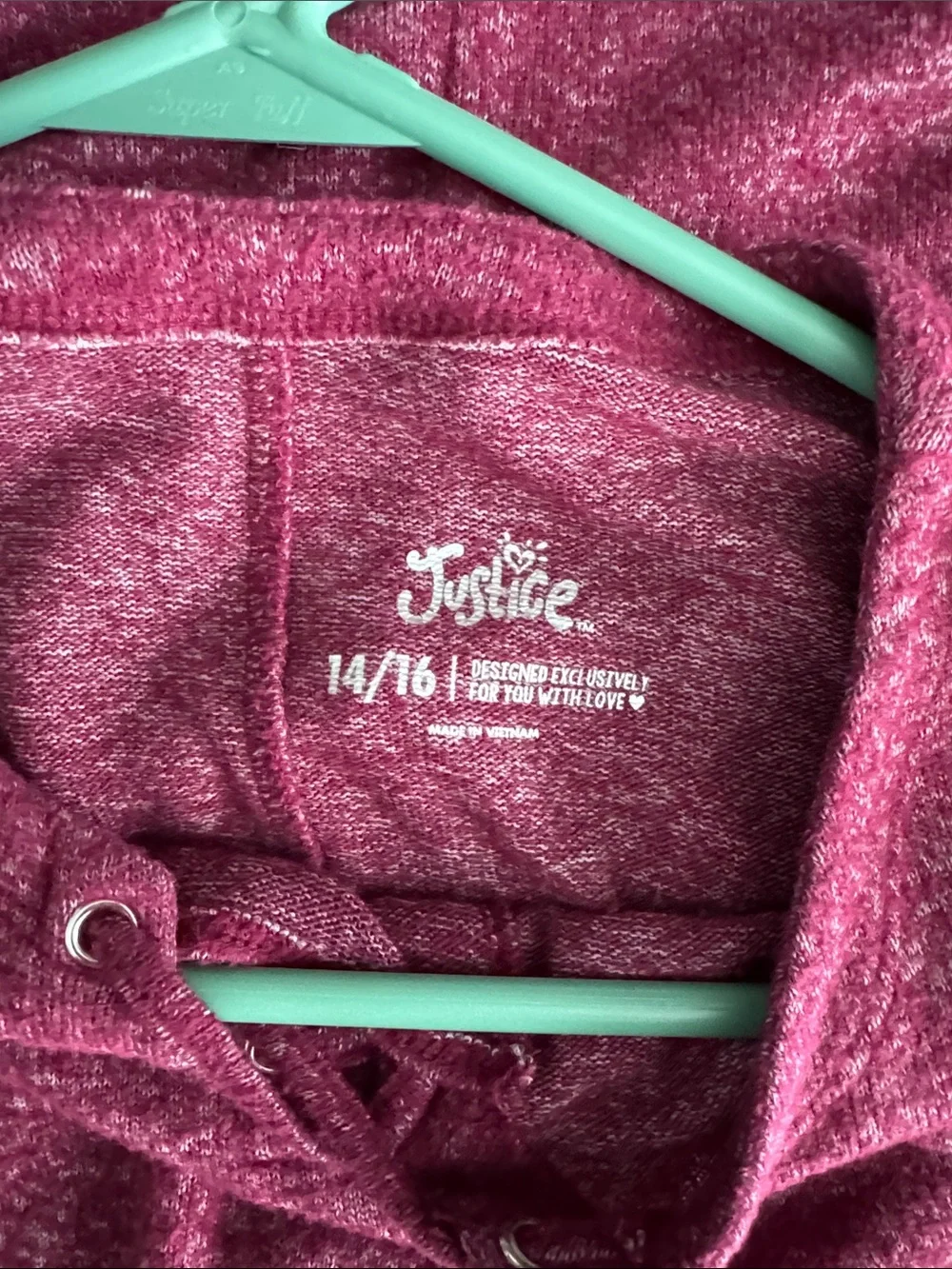 Justice Girls Pink Lace-Up Long Sleeve Sweater Top